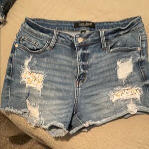 Judy Blue Women's Distressed Denim Shorts - Blue